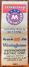 Westinghouse Electric Corp Appliance Division Atlanta GA Vintage Matchbook Cover picture