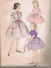 1957 Advance Pattern 8279 Girls Dress 6 Fit and Flare School Clothes Pocket Cut  picture