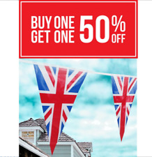 10 Metre's D-Day Ve Day Remembrance Day Union Jack Flag Triangle Party Bunting picture