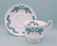 Vintage Royal Albert Tea Cup Set Nova Scotia Tartan on White Bone China England  picture