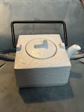 Morris Design White Square Teapot Pebble Texture Ceramic & Metal Oriental Modern picture