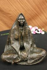 Signed Original Native American Wise Elder Bronze Hot Cast Sculpture Statue Art picture