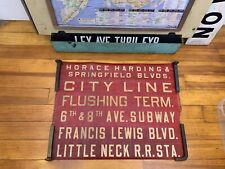 1955 NYC NY QUEENS BUS ROLL SIGN SUBWAY FLUSHING TERMINAL CITY LINE LITTLE NECK picture