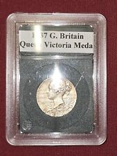 1OO% ORIGINAL 1837 STERLING SILVER CASED QUEEN VICTORIA 25MM COIN picture