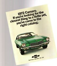 1972 Chevy CAMARO Sales Brochure / Catalog: Rally Sport, SS, Z28, SS-396, NOS picture
