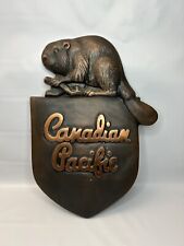 CPR Canadian Pacific Cast Metal Beaver Shield Railway Logo Collectible Vintage  picture