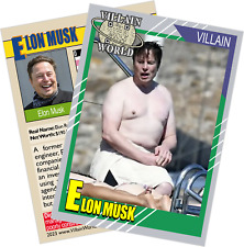 Elon Musk - Villain World Cards - Homemade Political Trading Cards picture