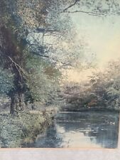 Antique Alfred S Cambell Hand Tinted Lithograph Landscape 1903 picture