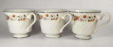 VTG Set of 3 Sheffield Bouquet Footed Porcelain Fine China Tea Coffee Cups MCM picture