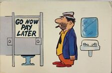 Vintage Humorous Postcard - Bathroom Stall - Hobo - Humor - 1967 picture