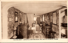 South Sudbury Massachusetts Longfellow's Hallway Wayside Inn 1930-40's Postcard picture