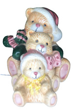 Vtg Sledding Bears Ceramic S&P Shakers, 2 Pc Set Replacement Pieces SLED MISSING picture