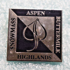 Aspen Colorado Ski Resort Snowmass Buttermilk Highlands Ski Pin Black & Silver picture