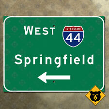 Missouri Interstate 44 west Springfield freeway highway road sign 12x9 picture