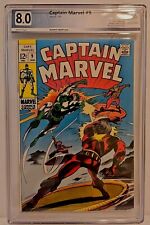 Captain Marvel #9 Pgx 8.0 White Pages Gene Colan Cover Don Heck Art 1969  Marvel picture