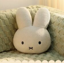 New Beige White HUGE Miffy Mascot Rabbit Face Sleeping Cushion Hug Bed Pillow picture
