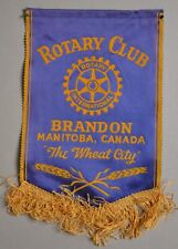 Vintage Rotary International Small Wall Banner Flag BRANDON MANITOBA picture