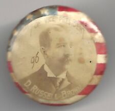 SCARCE 1896 D. Russell Brown For Vice President Lapel Pin / Stud R.I. Rep. GOV. picture