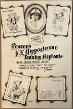 New York Hippodrome Powers Dancing Elephants Circus Advertising Postcard c1920 picture