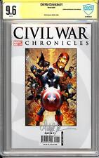 Civil War Chronicles #1 CBCS 9.6 2007 Signed by Michael Turner Avengers Rare 14 picture