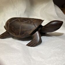 VTG Mexican Ironwood Turtle Figurine 9’x 2’3/8 Large 1 Lb.9oz Hand Carved Smooth picture