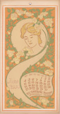 P C Darrow June 1899 Original Calendar, Japanese Inspired Chicago Paper Ephemera picture