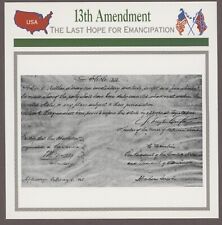 13th Amendment  Atlas Civil War Card   Slavery Emancipation picture