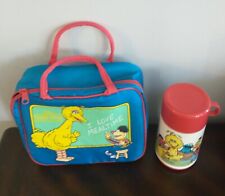 Vintage Aladdin Sesame Street Soft Side Lunch Box With Thermos .Read picture