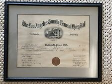 LA County General Hospital Certificate County Board of Supervisors 1933 Lrg&Rare picture