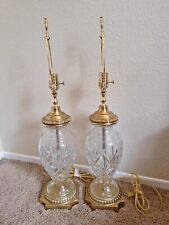 Pair of Large GORGEOUS Waterford Crystal And Brass Table Lamps  Signed  picture