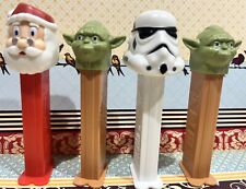 Vintage Empty Pez Dispensers Star Wars Storm Trooper Yoda Santa Claus Lot picture