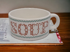 Vintage Soup Mug Bowl Cross Stitch Oversized Ceramic Houston Foods picture