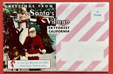 GREETINGS FROM SANTA'S VILLAGE~SKY FOREST, CALIFORNIA~ postcard folder~1950s picture