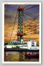 Chicago, IL-Illinois, Sky Ride Twilight Century Of Progress , Vintage Postcard picture