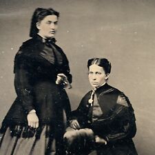 Antique Tintype Photograph Victorian Beautiful Women ID Aunt Agg & Ella 1876 picture