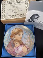 Emily & Jennifer Edna Hibel Mothers Day Plate 18 Karat Gold Fine China 1986 Rare picture