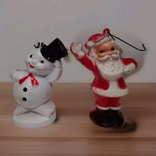 Vintage Frosty The Snowman Santa Candy Container Plastic Christmas Ornament picture