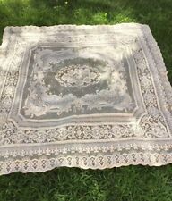 TABLECLOTH Antique Lace Vintage White Square 5” Great Condition France RARE picture