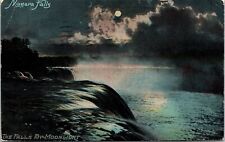 Niagara Falls Waterfalls Night View Moonlight Cancel 1912 Buffalo PM Postcard picture