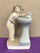 Retired LLadro Spain Figurine # 4838 Clean Up Time  Girl At Sink Glossy picture
