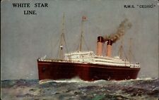 Steamship RMS CEDRIC White Star Line ocean liner unused vintage postcard picture