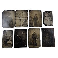 Antique TinType Lot of 8 Miscellaneous Photo late 1800s picture