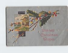 Postcard With Best Christmas Wishes Embossed Card picture