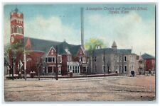 1915 Exterior View Assumption Church Parochial School Topeka Kansas KS Postcard picture