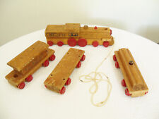 Vintage 4-Piece Wooden Train Cass Limited #207 picture