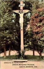 Crucifix Cemetery Santa Barbara Mission California CA Antique Postcard UNP DB picture