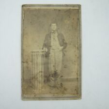Civil War Soldier CDV Photo Union Army Corporal Standing with Column Antique picture