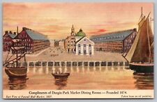 Boston Massachusetts Durgin Park Historic Market Restaurant Linen Postcard picture
