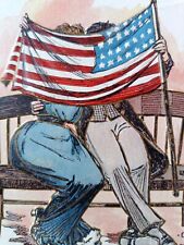 Vintage postcard. Decoration Day. Flag, Romance. Memorial Day (N19) picture