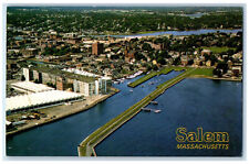 c1950's Aerial Panoramic View Showing Pickering Wharf Salem MA Postcard picture
